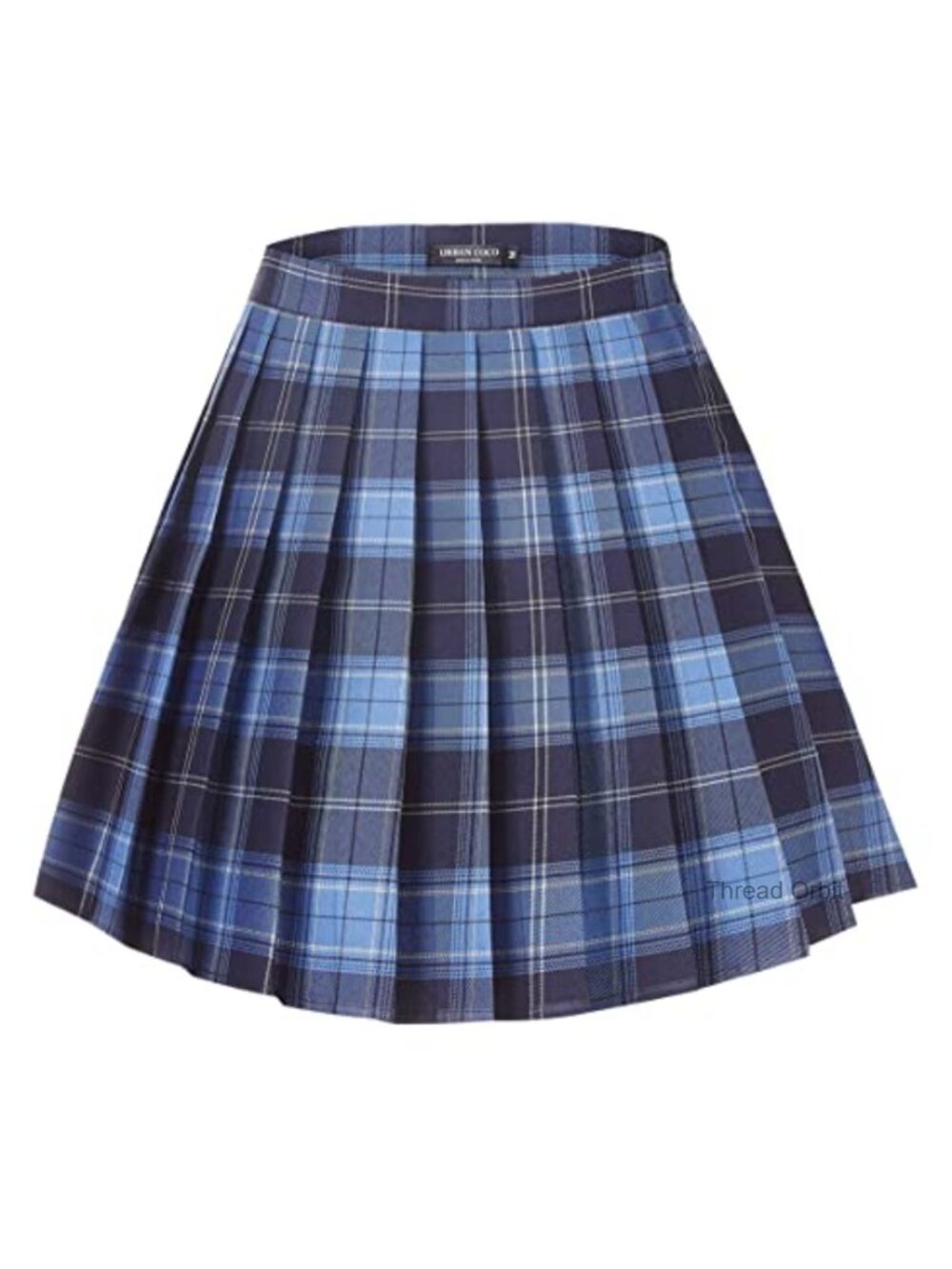 Pleated Mini Skirt Women's Uniform Casual Zipper